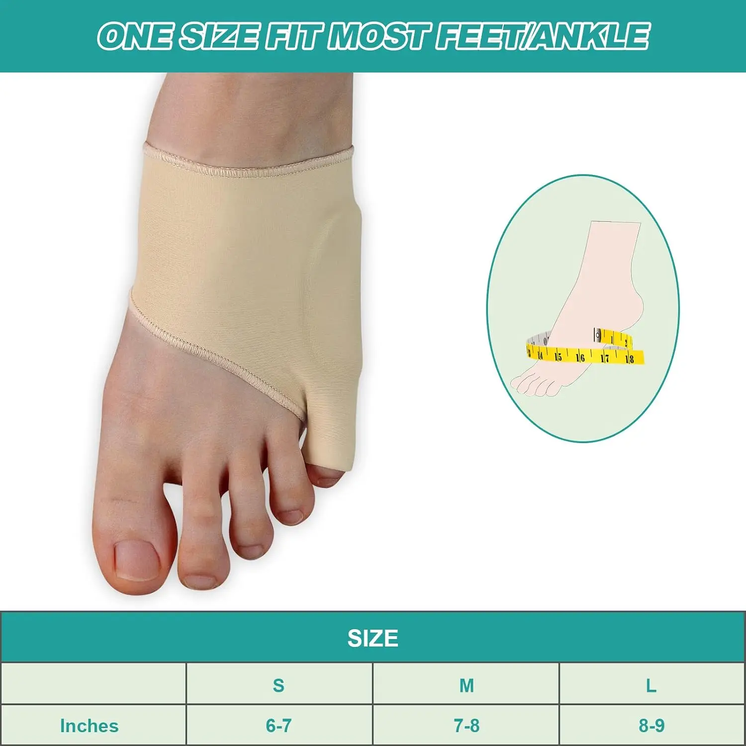 Tailor Bunion Corrector Pads, Soft Silicone Pinky Toe Separator, Anti-Slip Overlapping Toe Support for Bunion Relief (Size M)