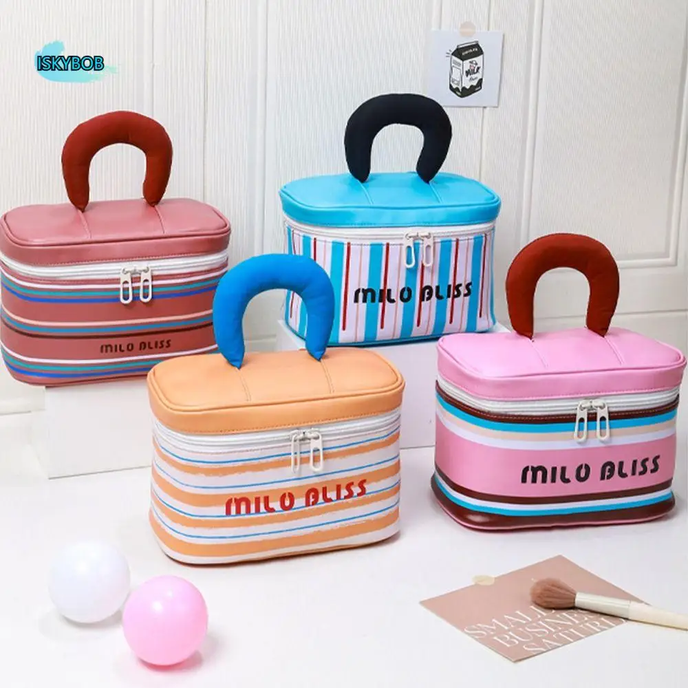 

Creative Cosmetics Storage Bag Portable INS Handheld Makeup Bag Large Capacity with Handle Cosmetic Case Bathroom Supplies