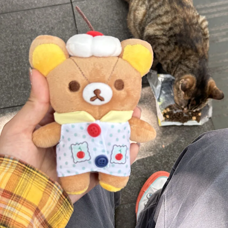 

Sanx Rilakkuma Plush Doll Cute Cartoon Soft Stuffed Dessert Chef Bag Pendant Decor Lovely Gift For Couples And Best Friends