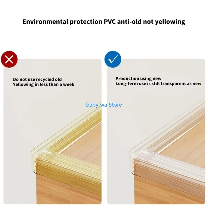 واقي زاوية مقاوم للطفل، حواف شفافة غير مرئية، عصا لاصقة معززة على الأسطح الرخامية والزجاجية والبلاط الخشبي 4XBD