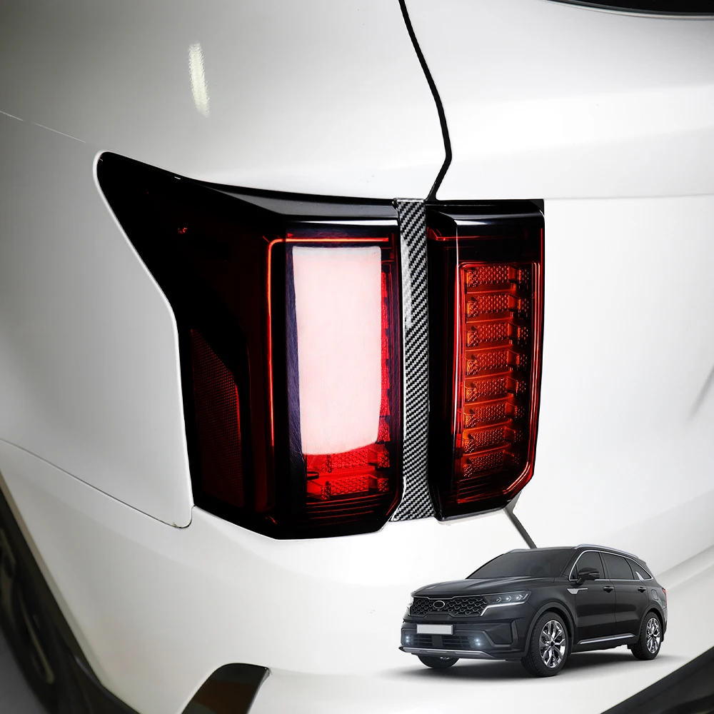 

For Kia Sorento MQ4 2021-2026 Car ABS Carbon Fiber Rear Brake Light Decal Stripe Cover Exterior Styling Mouldings Decoration