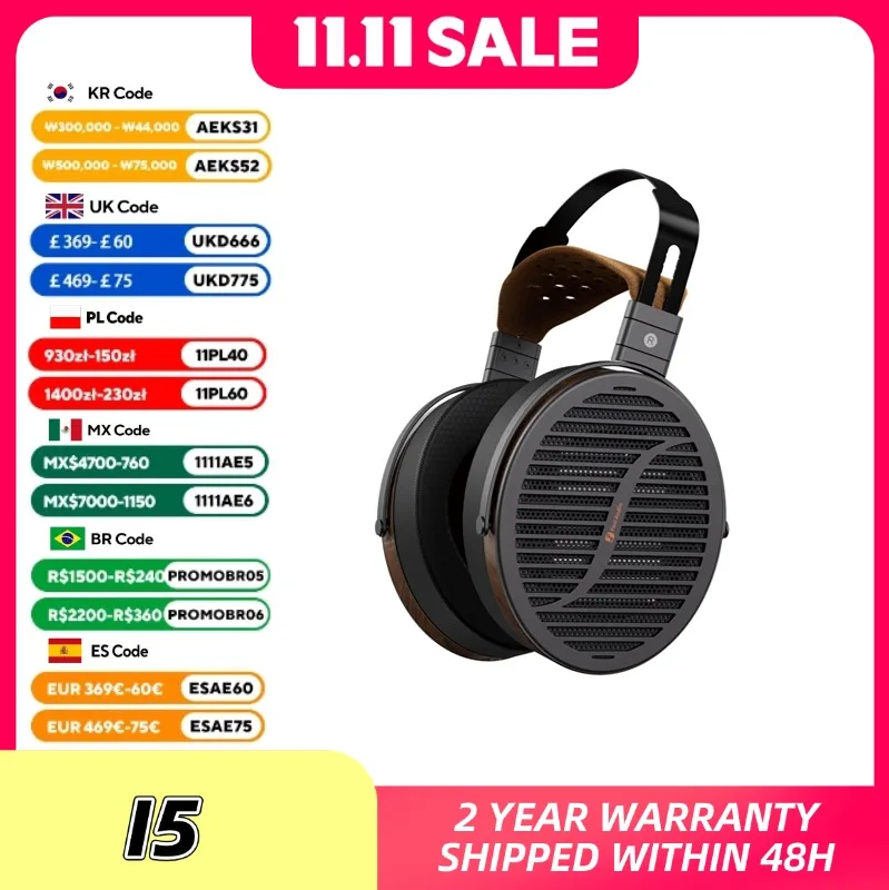 

Fosi Audio i5 Open-Back Planar Magnetic Headphones with 97mm Diaphragm Professional Hifi Monitor Wired Headset For Studio