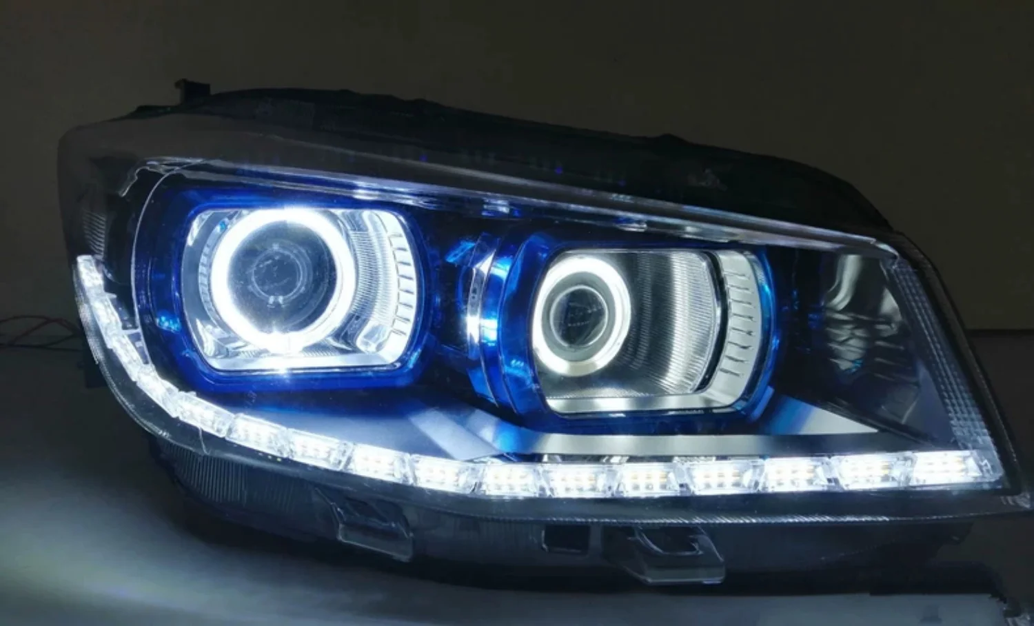 

Car Led Headlight Daytime Running DRL Angel Eyes headlamp Low High Beam for Changan cs75