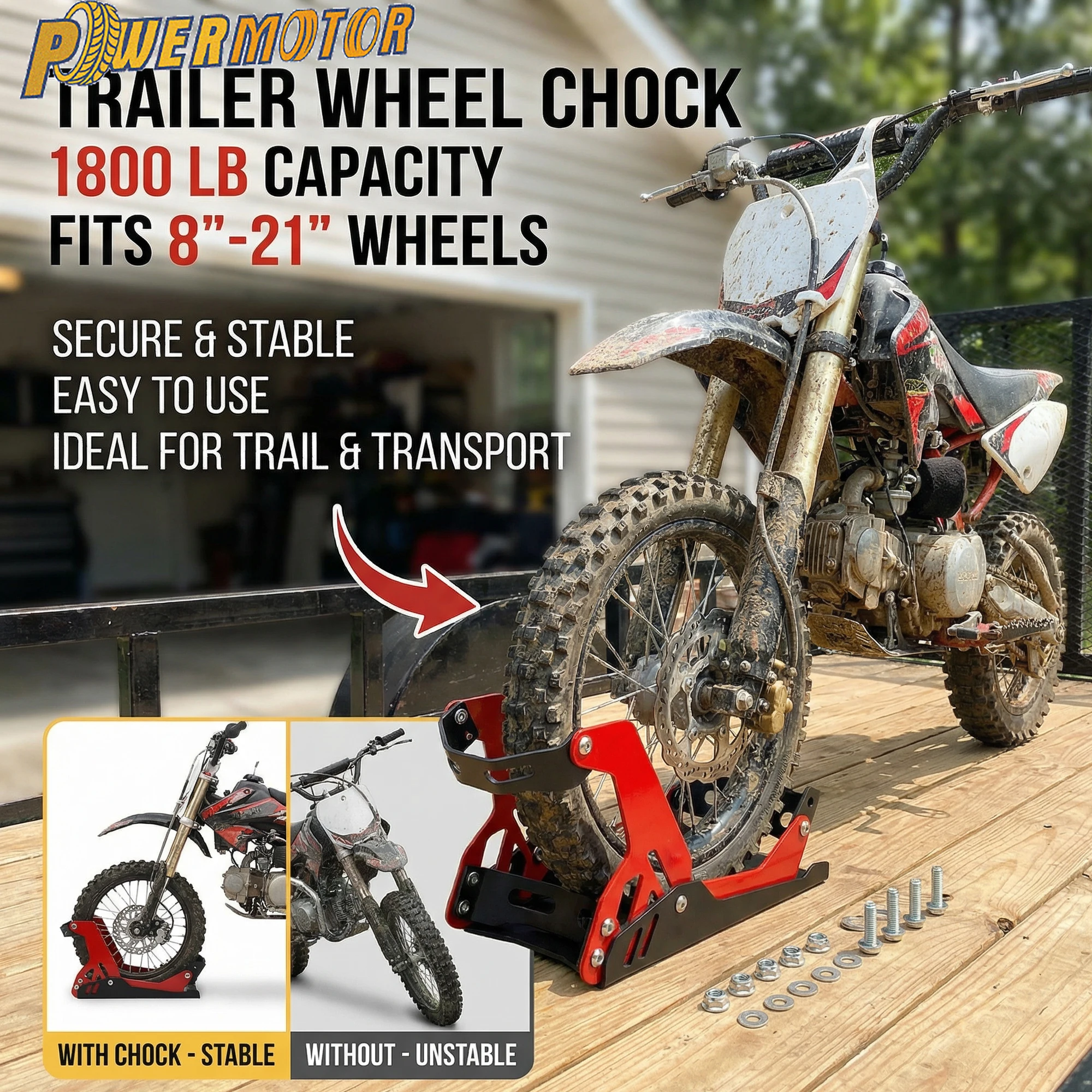 

DirtBike Motorcycle Trailer rack trailer frame front wheel fixed support bracket parking fixed Ebike Motocross Supermoto Parts