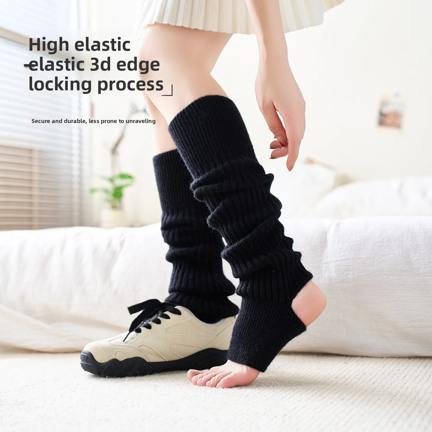 1 Pair Womens Autumn Winter Solid Color Knitted Warm Socks Suitable for JK Lolita Style Soft Comfortable female Casual Calf Sock