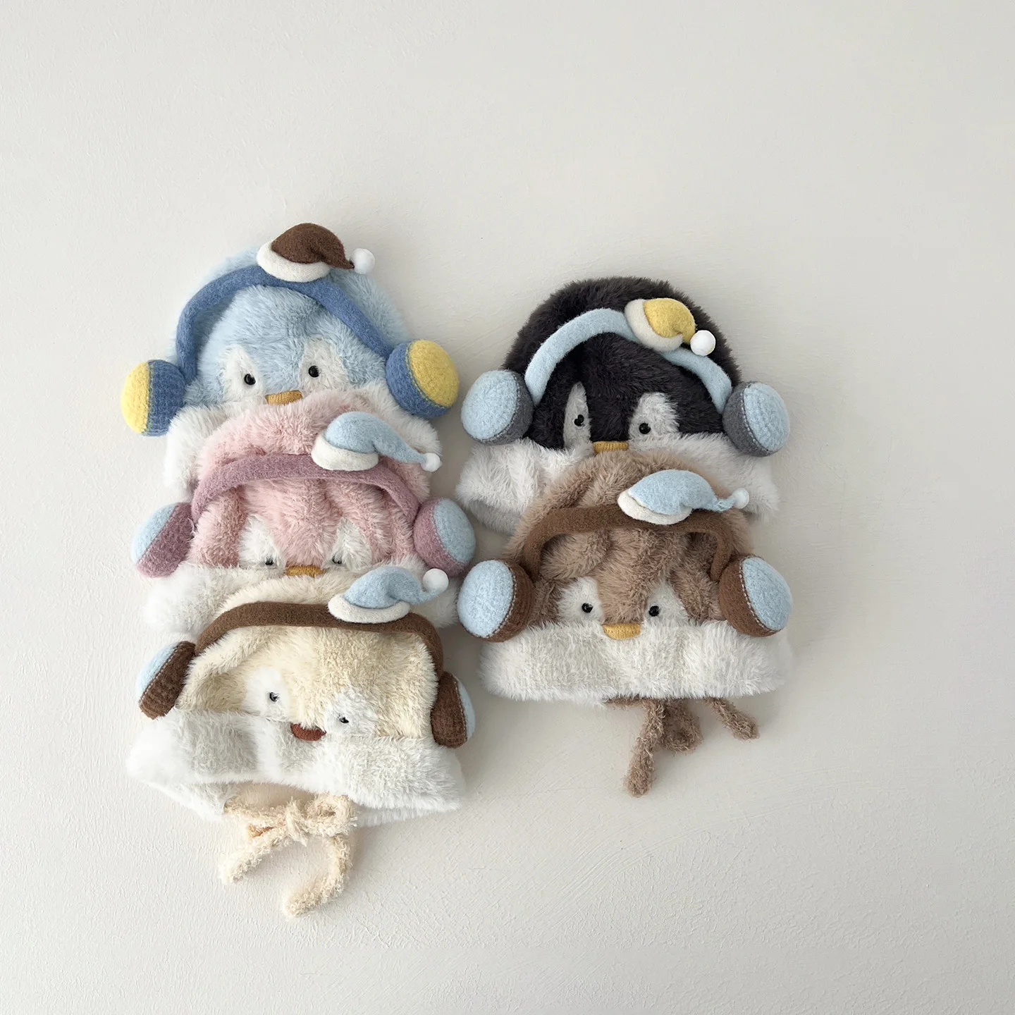 Winter Warm Children's Hat 4-10T Boys Girls Hat and Caps Cute Cartoon Penguin Thicken Kids' Hat with Ear Protection