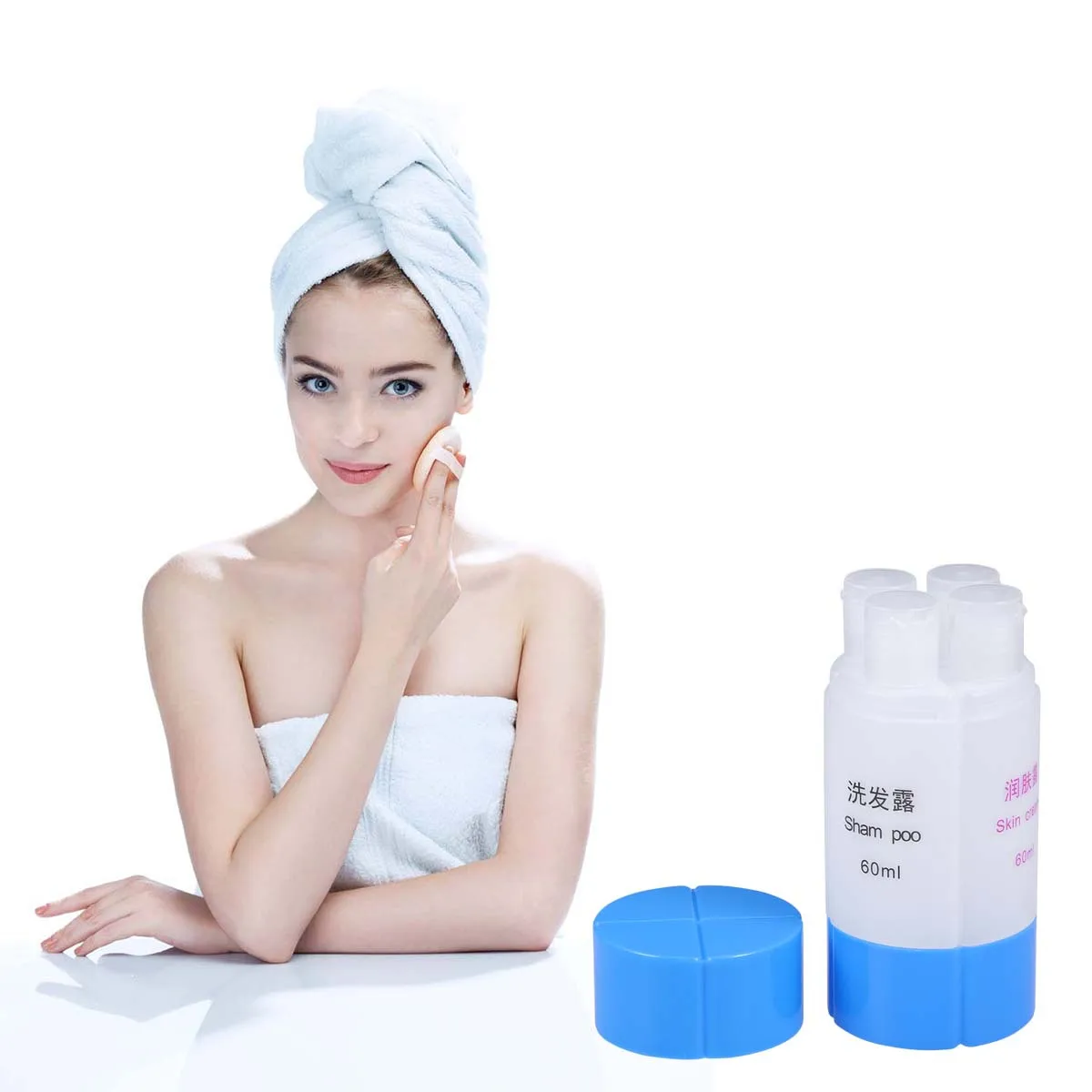 1 قطعة 4 في 1 زجاجة السفر مانعة للتسرب مجموعة حاويات إعادة الملء للشامبو غسول الصابون مستلزمات التجميل حاوية الشامبو