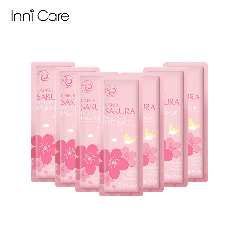 

LAIKOU 7pcs Sakura Face Mask Ration Pack Facial Sleeping Cream Mask No Washing Moisturizing Nourishing Skin Care