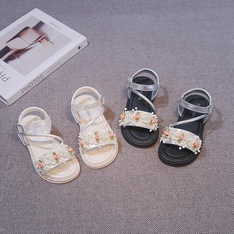 

Mumoresip Girls Beach Shoes Sweet Flowers Kids Princess Sandals Open Toes Soft Bottom 2026 Summer New Children Casual Sandals