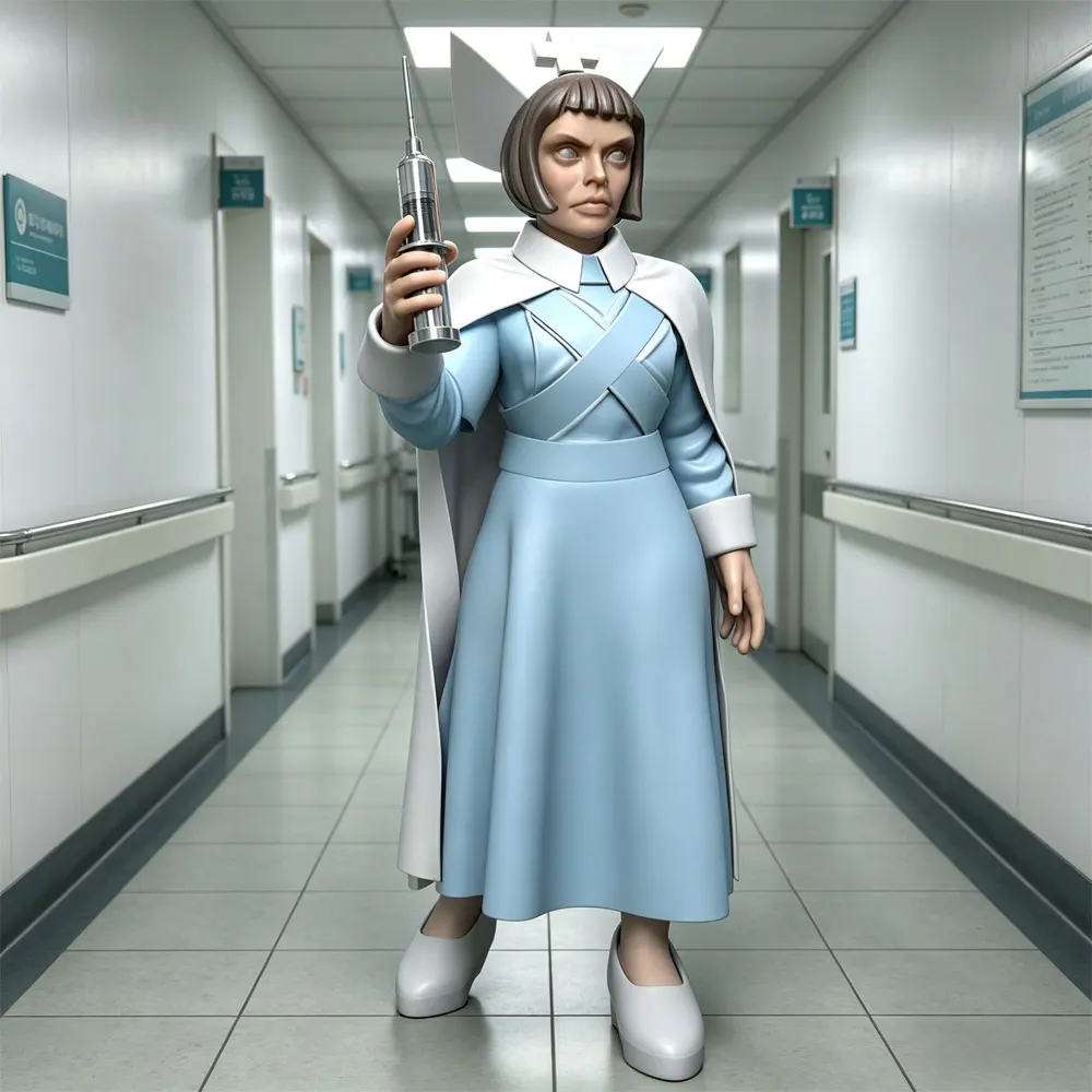 

1/24 75mm High-precision resin model, the agent is dressed as a nurse, miniature 3D printed model figurine, not colored