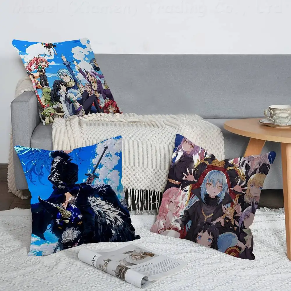 Anime That Time I Got Reincarnated As A Slime Pillow Gifts Home Office Furnishings Bedroom Sofa Car Cushion Cover Case 45x45cm