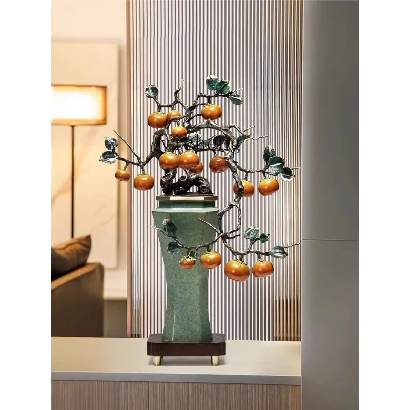 BJ-15   Persimmon Ruyi All-Copper Decoration Store Opening Gift Home Living Room Entrance Tea Room Ornament