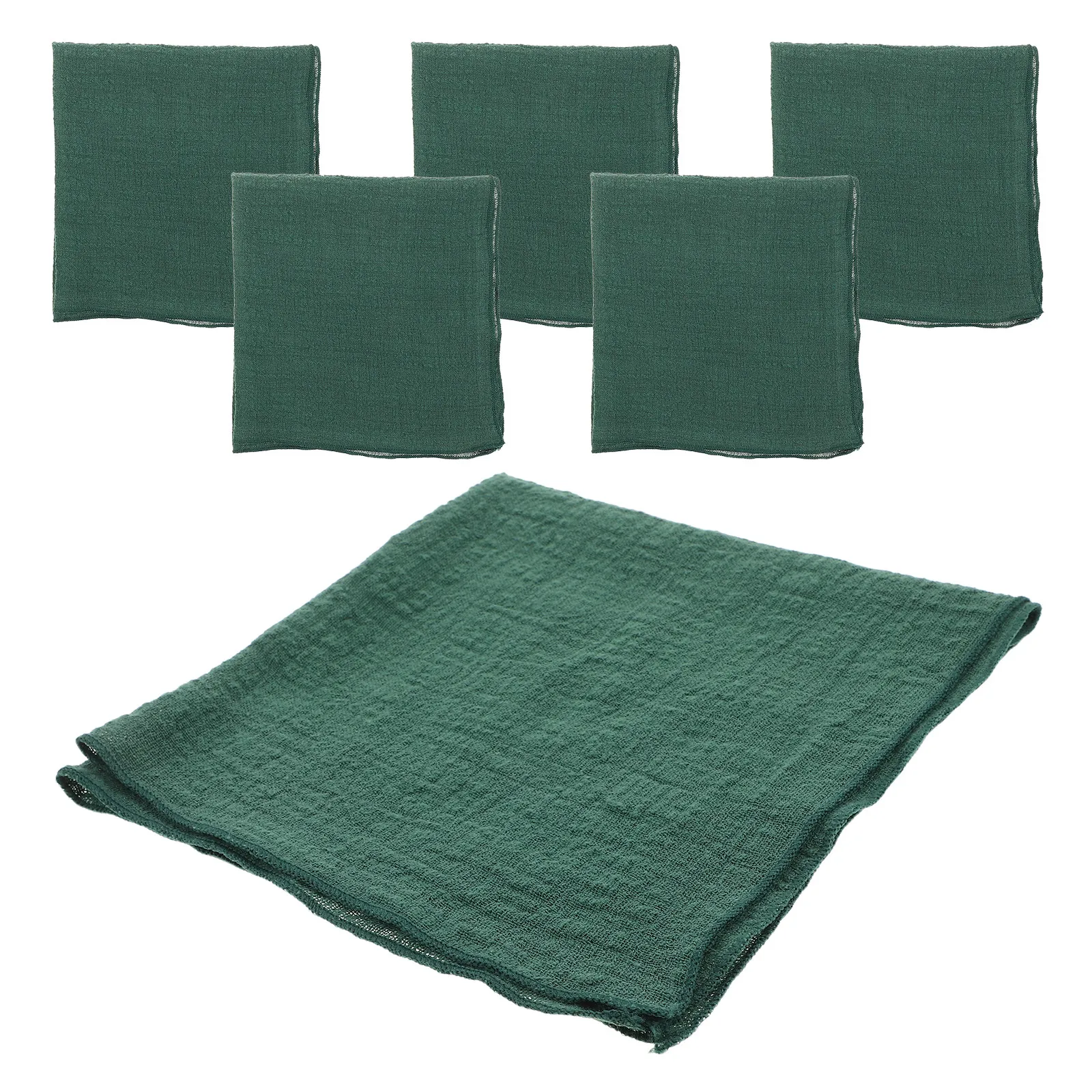 6Pcs Green Cotton Washable Cloth Napkins Square Reusable Table Napkins for Dinner Party Kitchen Decorative Serviettes 8x8 Inch