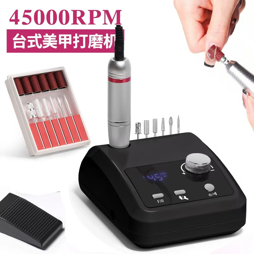 New 45000 RPM Electric Nail Drill Machine for Nails Electric File HD Display Metal Manicure Pen Professional nail lathe Sander