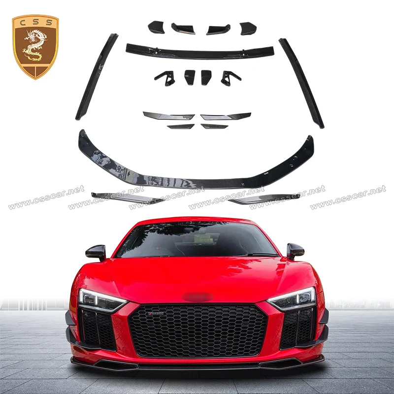 

Upgrade Performance Style Dry Carbon Body Kit For Audi R8 2016-2021 Front Lip Splitter Wrap Angle Rear Diffuser Canards Bodykit