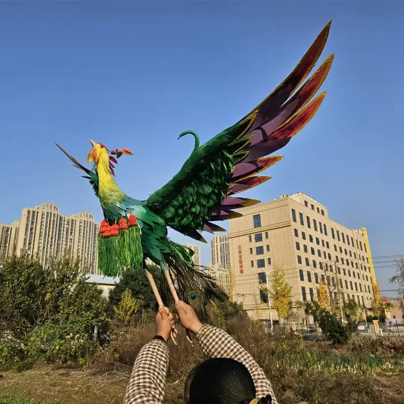 New product simulation phoenix handmade ornament outdoor opening celebration creative model customization real feather film