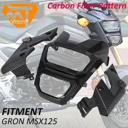 Far yatak örtüsü seti motosiklet karbon Fiber desen far yan ışık koruma seti kapak koruyucu HONDA GROM MSX 125 MSX125