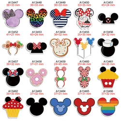 Disney Mickey Head Planar Resin Flatback Printed for Hairbows DIY 30Pcs/lot Craft Supplies Decoration