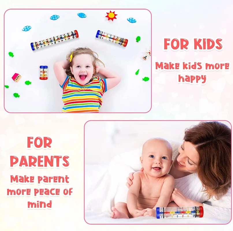 New Rainmaker Rain Stick Musical Toys For Toddler Hand Shaking Music Toy Early Education Instrument Toy Popular For Baby Kids