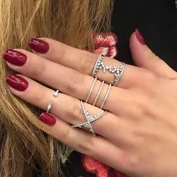black silver color white black cubic zirconia high long H rings full cubic zirconia sparking bling ladies new finger ring