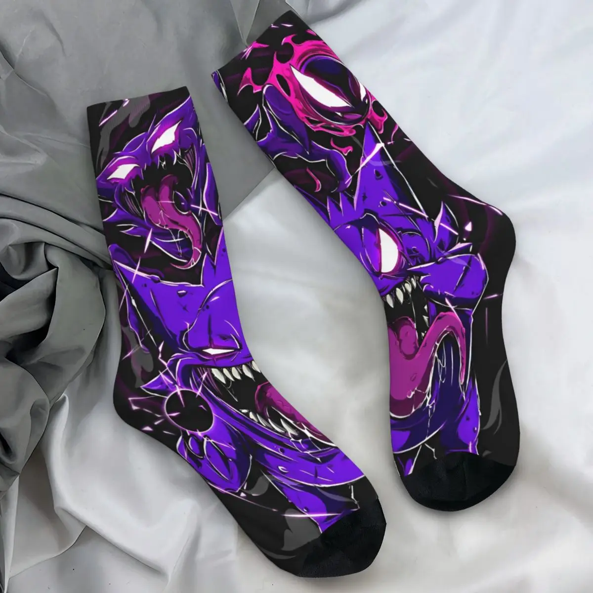 Pokemon Gengar Stockings Graphic Fashion Socks Winter Non Slip Socks Unisex Men Cycling Warm Soft Socks