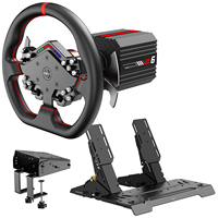 PXN VD6 Direct Drive Bundle - PC Steering Wheel and Pedals – 6 Nm Direct Drive Servo Motor Base, W DS R2 Racing Wheel, Hall Effe