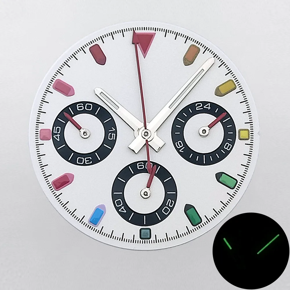 39,3 mm farbiges Kristall-Diamant-Gehäuse, passend für VK63-Uhrwerk, Silber, Roségold, Schwarz, Uhrenzubehörteile, kann zusammengebaut werden. – Detail 19