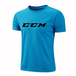 CCM Men Quick Dry Sport t Shirt Short Sleeve Gym Jersey Fitness Shirt Bodybuilding Training Top Running t-Shirt Gym Clothes