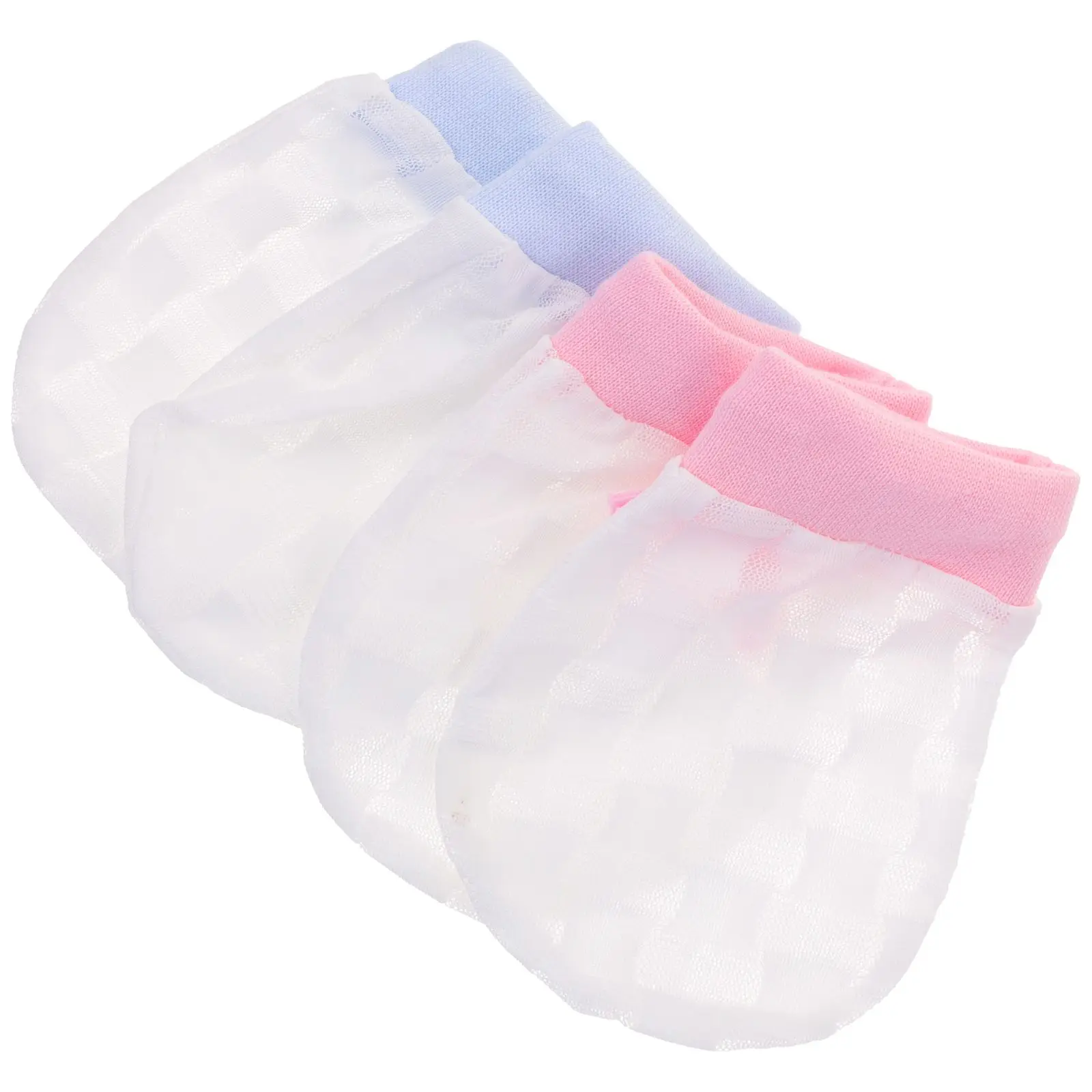 

2 Pairs Anti Scratch Gloves Black Toddler Mittens Fingerless 6-12 Months Baby Gloves Ice Silk Warm Protect Hands Soft
