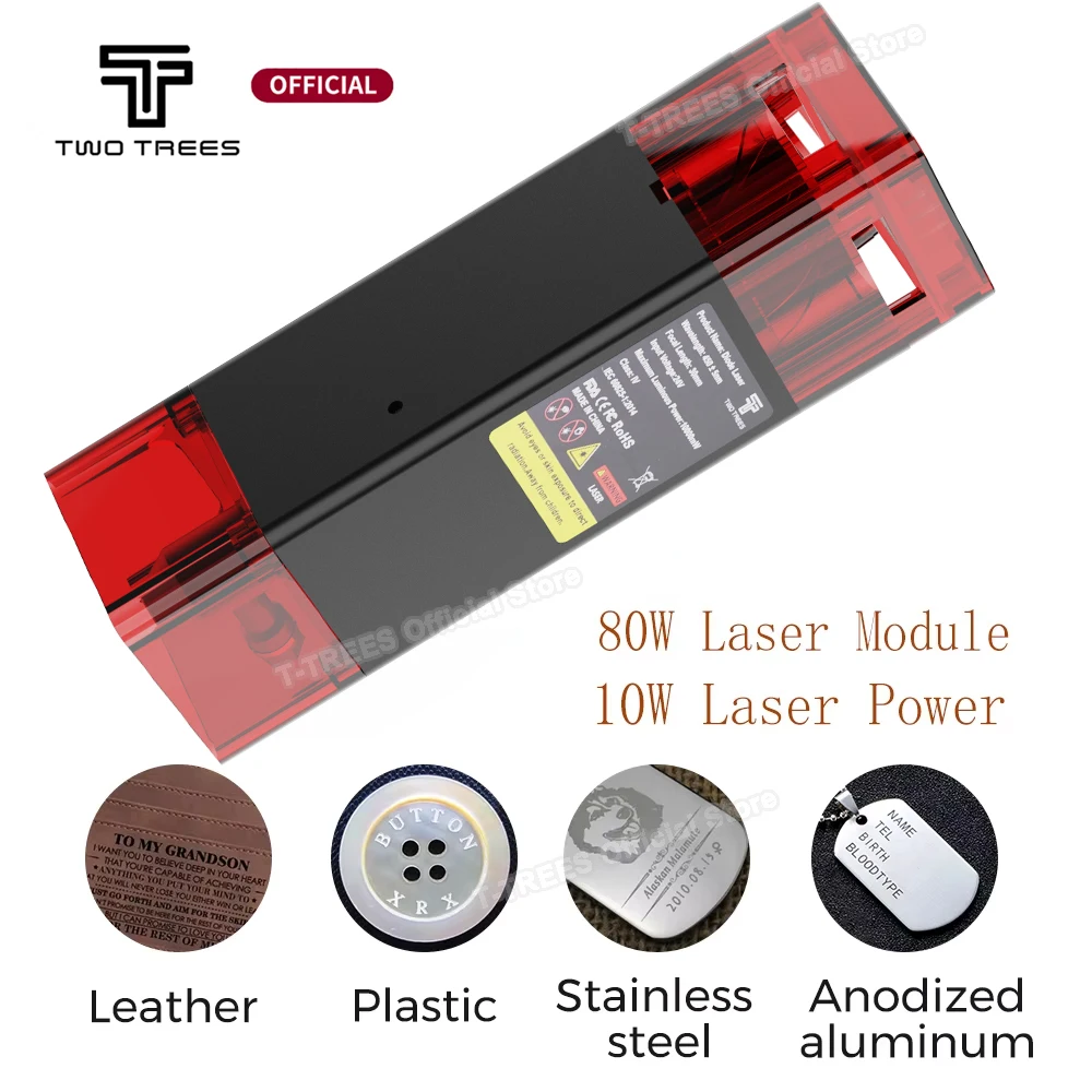 

Twotrees 80W Laser Head For Engraving Machine Laser Cutter Wood Acrylic Cutting Metal Engraving Laser Module 450nm Blue Laser