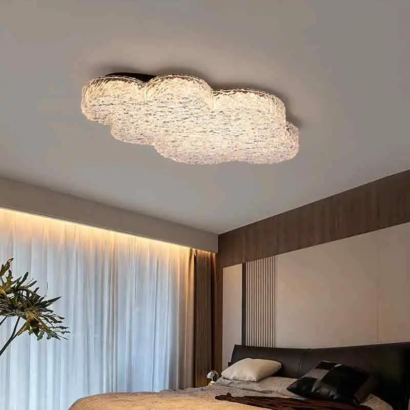 Italian Light Luxury Cloud Bedroom Ceiling Lamps LED Water Corrugated Cloud Lamp Warm Living Room Children's Room Ceiling Lights