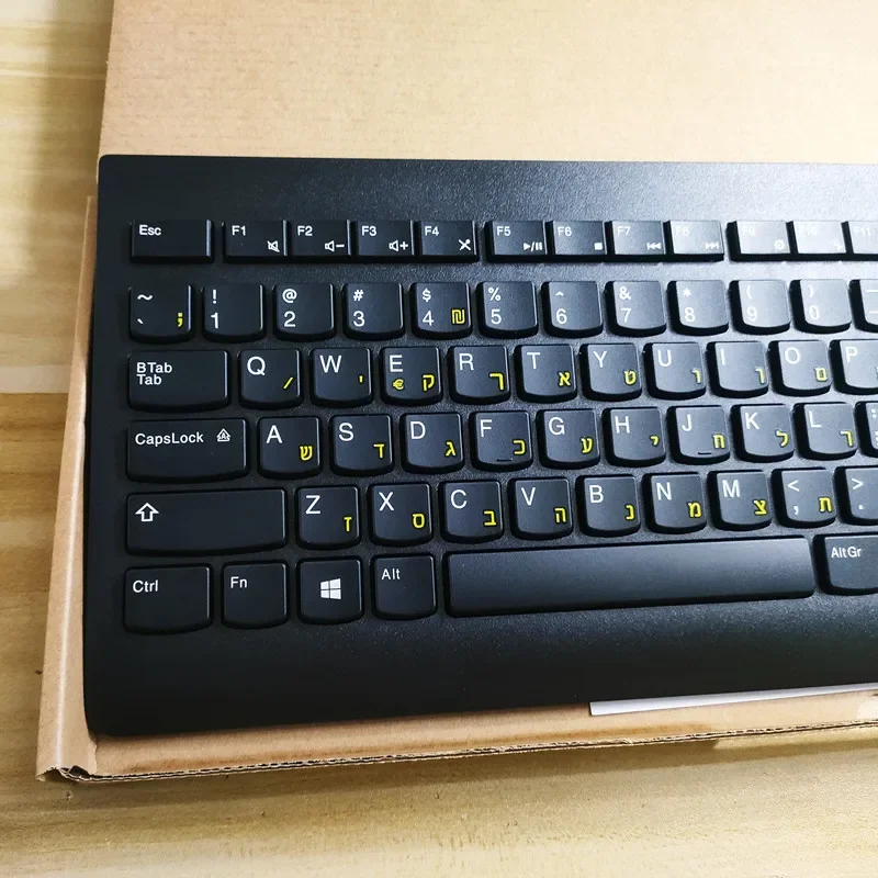 Hebrew layout Black wireless combo keyboard and mouse  For Lenovo KBRFBU71