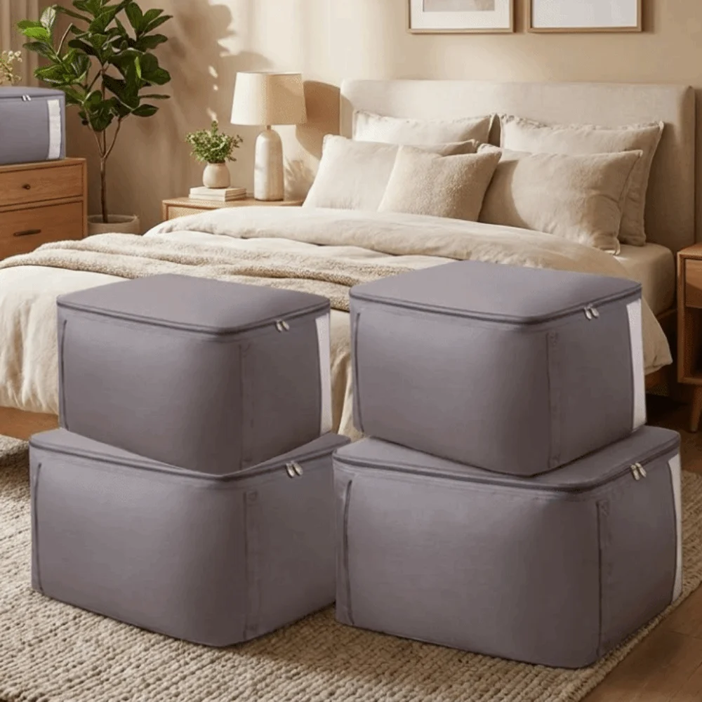 Oxford Cloth Cotton Quilt Storage Bag Visible Large Capacity Clothes Storage Bag Moisture-proof Waterproof