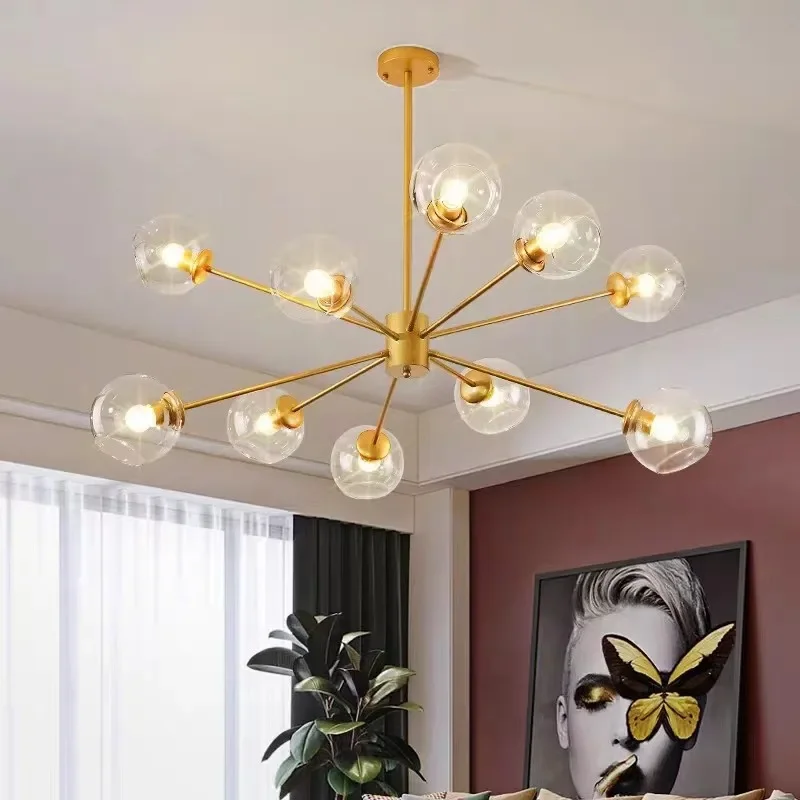 

Nordic Glass Ball LED Chandelier for Living Dining Room Kitchen Food Tables Bedroom Pendant Lights Home Decor Lusters Luminaires