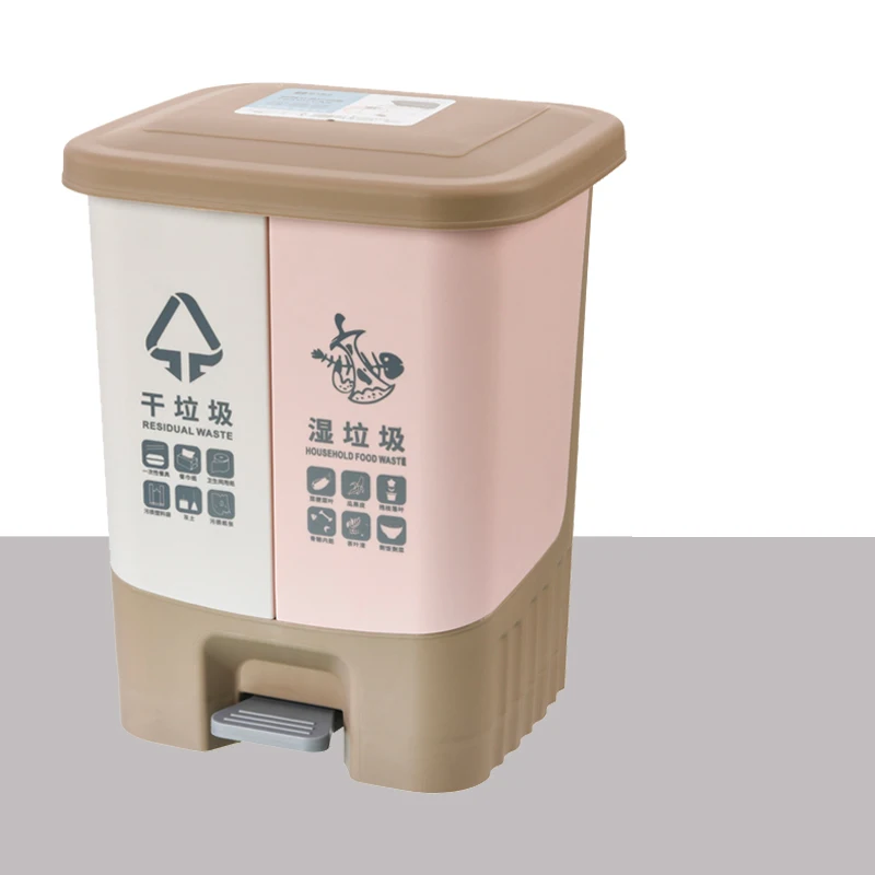 Kitchen Plastic Bucket Trash Can Kitchen Double Bin Garbage Dumpster Sorting Trash Can Bathroom Toilet Lixeira Banheiro Dustbin