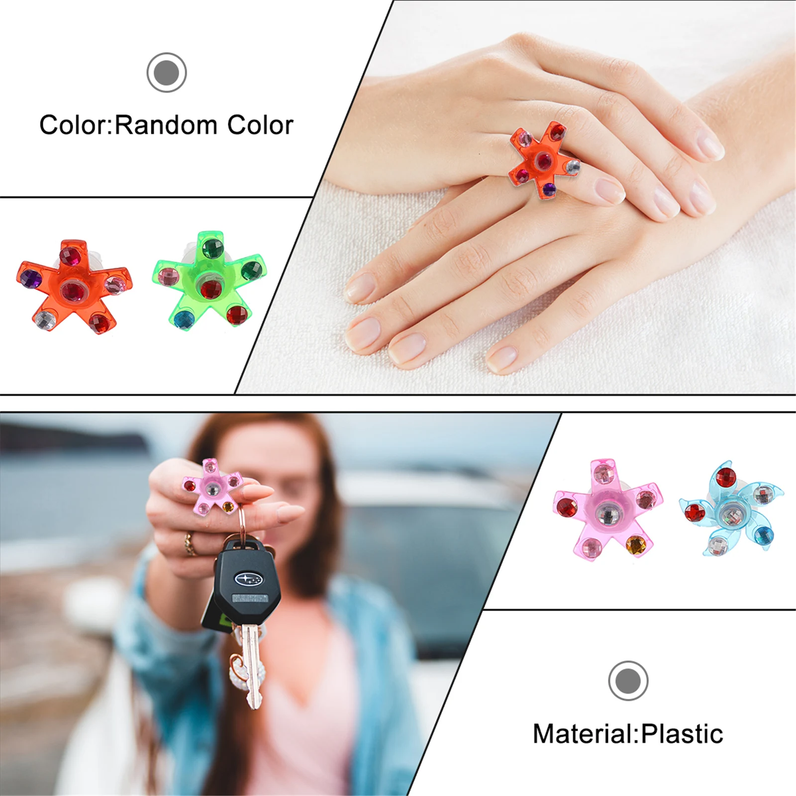 

6 Pcs The Ring Glowing Child Party Finger Rings Flashing Kids Cartoon Luminous Light up
