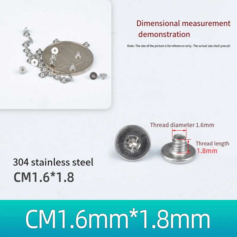 M1.2 M1.4 M1.6 M2 Parafusos Pequenos Cabeça Redonda Máquina Fio Pm Aço Inoxidável Micro Eletrônico Parafusos Pequenos