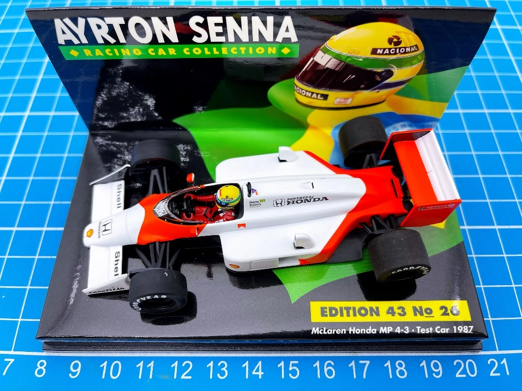 Minichamps 1:43 F1 MP4-3 1987 Ayrton Senna Da Silva Test Simulation Limited Edition Resin Metal Static Car Model Toy Gift