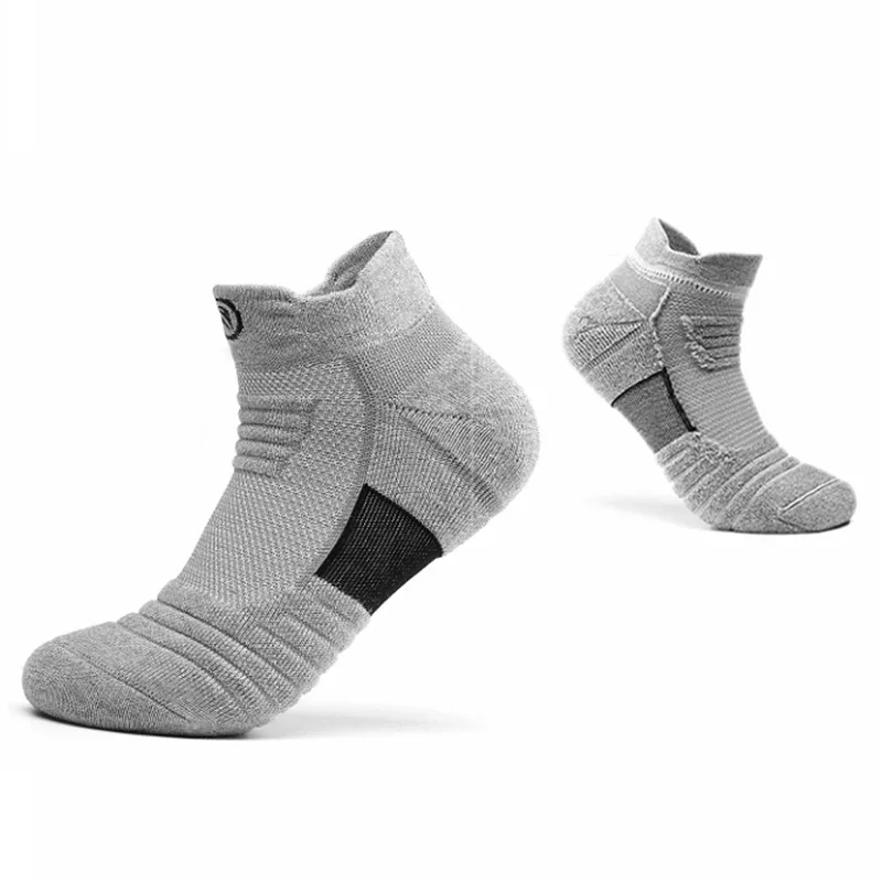 3 Pairs Men Socks Thickened Towel Bottom Professional Running Socks Cycling Sports Socks Black White Socks Short Socks