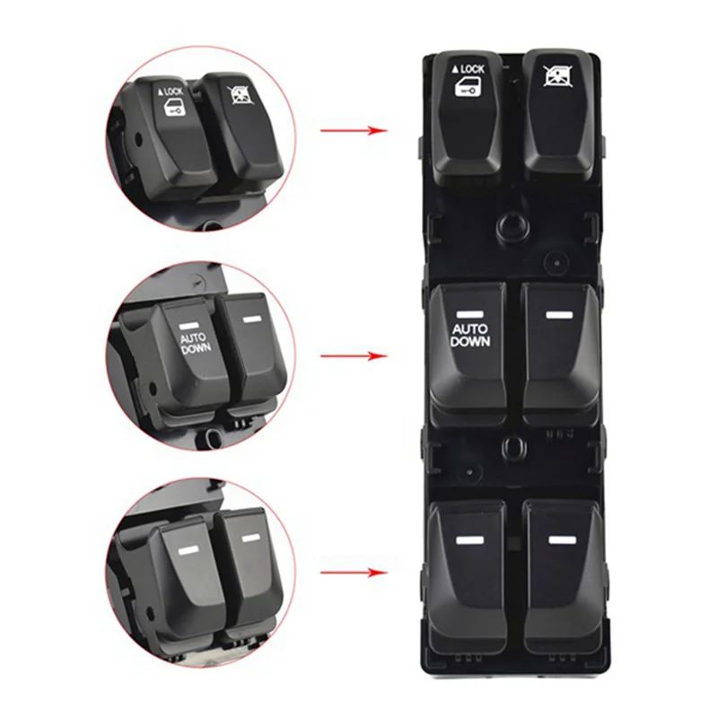 Compact Window Front Left Master Switch 93570-2S1509P Fit For Hyundai Tucson IX35 2010-2015 Replacement