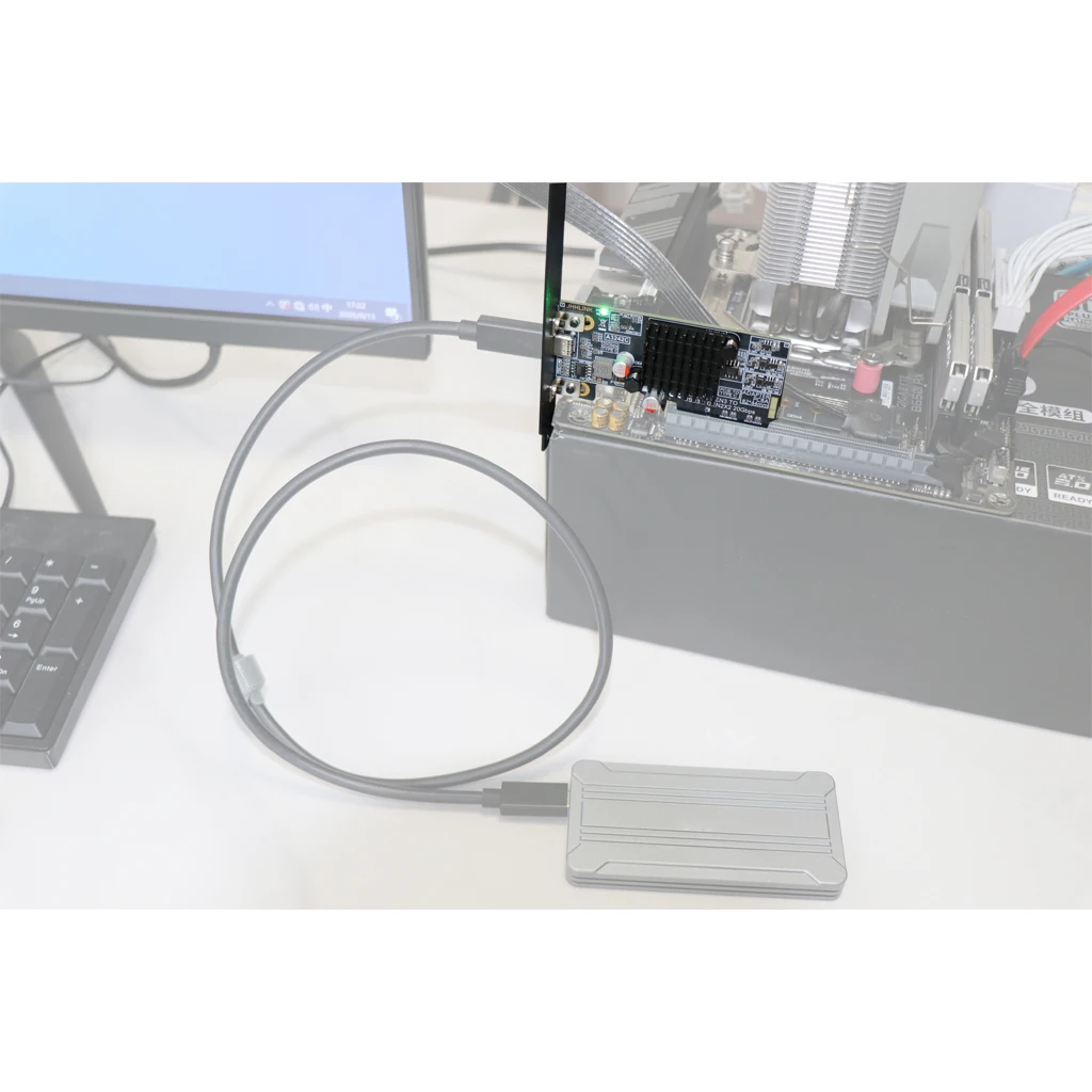 PCIe 3.0 X4 auf USB 3.2 Gen2x2 Typ-C-Erweiterungskarte, 20 Gbit/s-Adapter für externe NVMe-SSDs, kompatibel mit ATX- und SFF-Gehäusen. – Detail 13