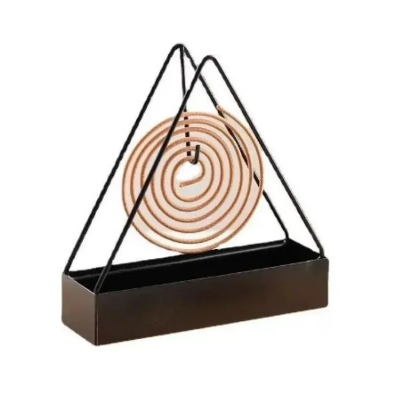 Creative Anti-Scald Mosquito Coil Holder with Tray Wrought Iron Triangular Shape Mosquito Repellent Incense Rack Home Tools