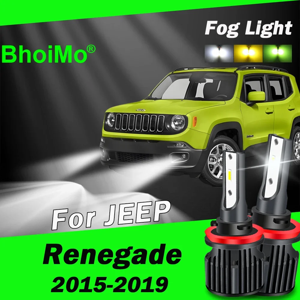 

For JEEP Renegade 2015 - 2019 Front Fog Light Lamp Led Bulb 2016 2017 2018