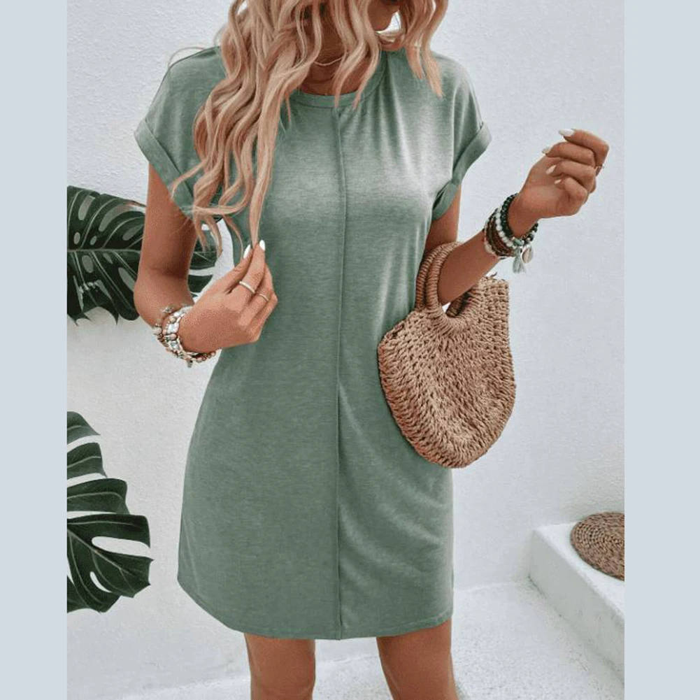 T-shirtjurk met korte mouwen voor dames Casual en comfortabel ontwerp Ademende katoenen stof voor vrijetijdsactiviteiten
