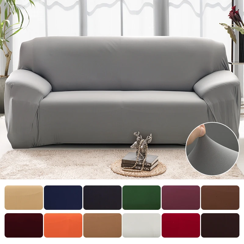 

1pc Elastic Sofa Covers for Living Room Solid Color Spandex Sectional Corner Slipcovers Couch Cover L Shape Need Buy 2PCS Cover