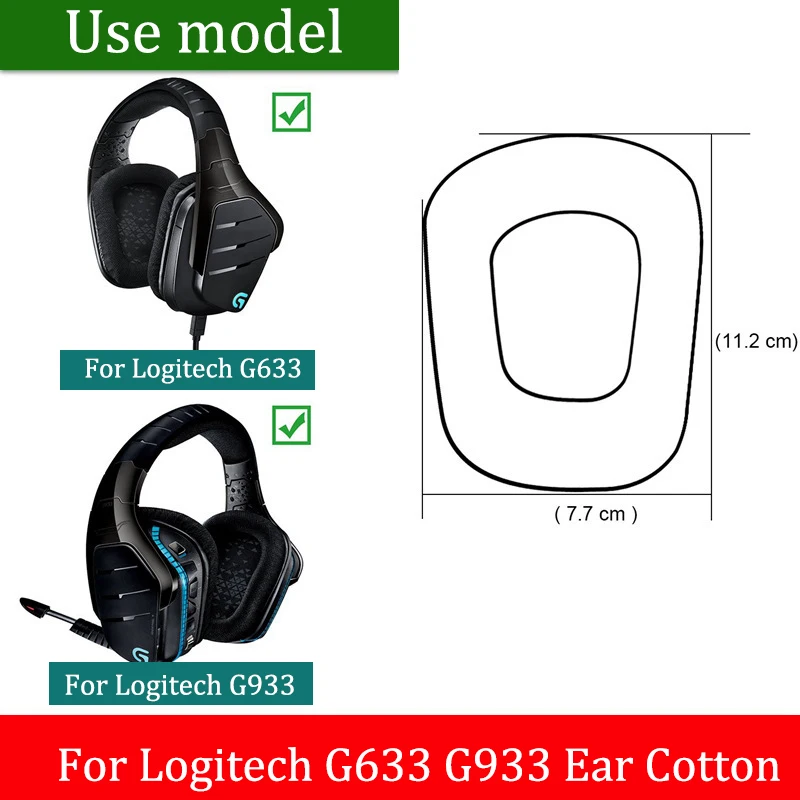 Almohadillas de repuesto para auriculares inalámbricos Logitech, g933, G935, G635, G933, G633