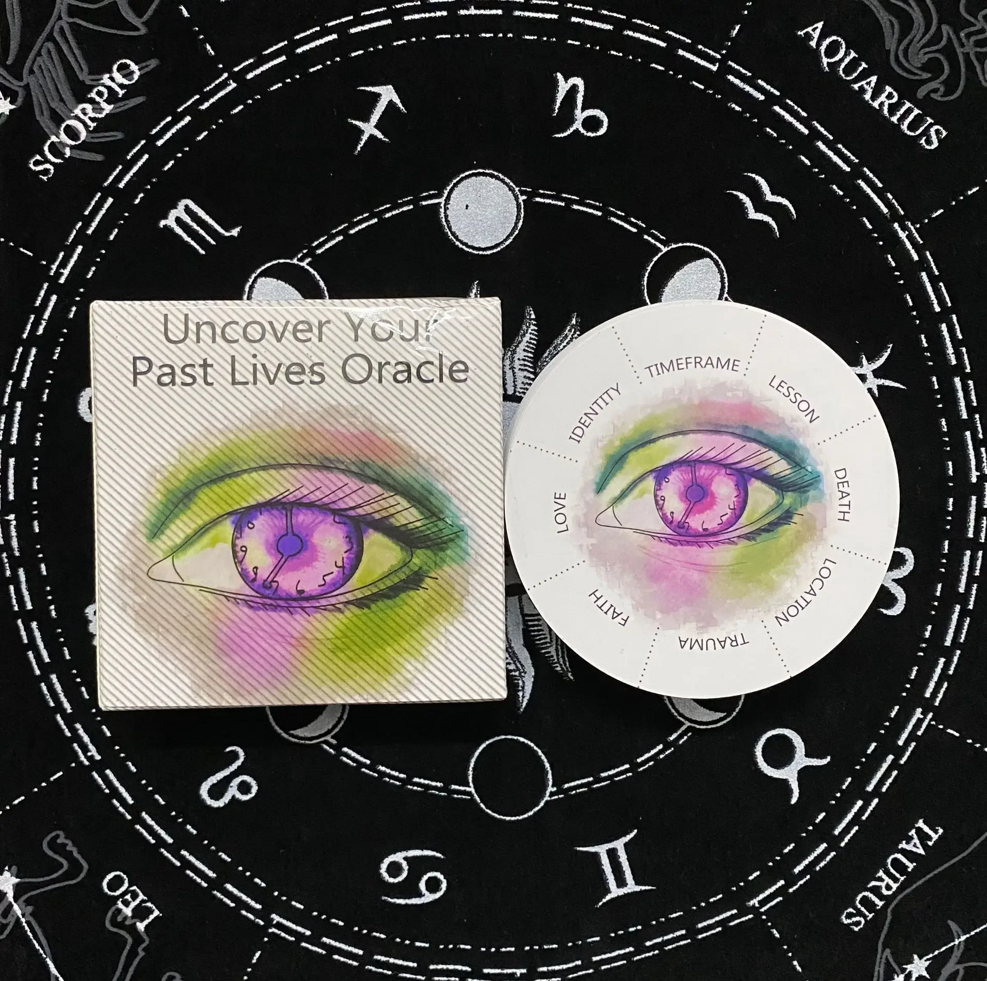 Uncover Your Past Life Oracle Deck Round Shape 87 Cards with PDF Guide Book Divination Oracle Cards Tarot Game