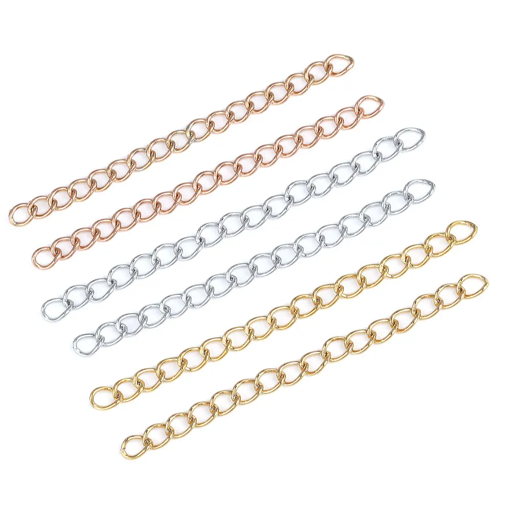 50pcs 50mm chaîne de queue d'extension pour collier Bracelet chaînes d'extension collier à faire soi-même chaîne d'extension bijoux résultats pièces