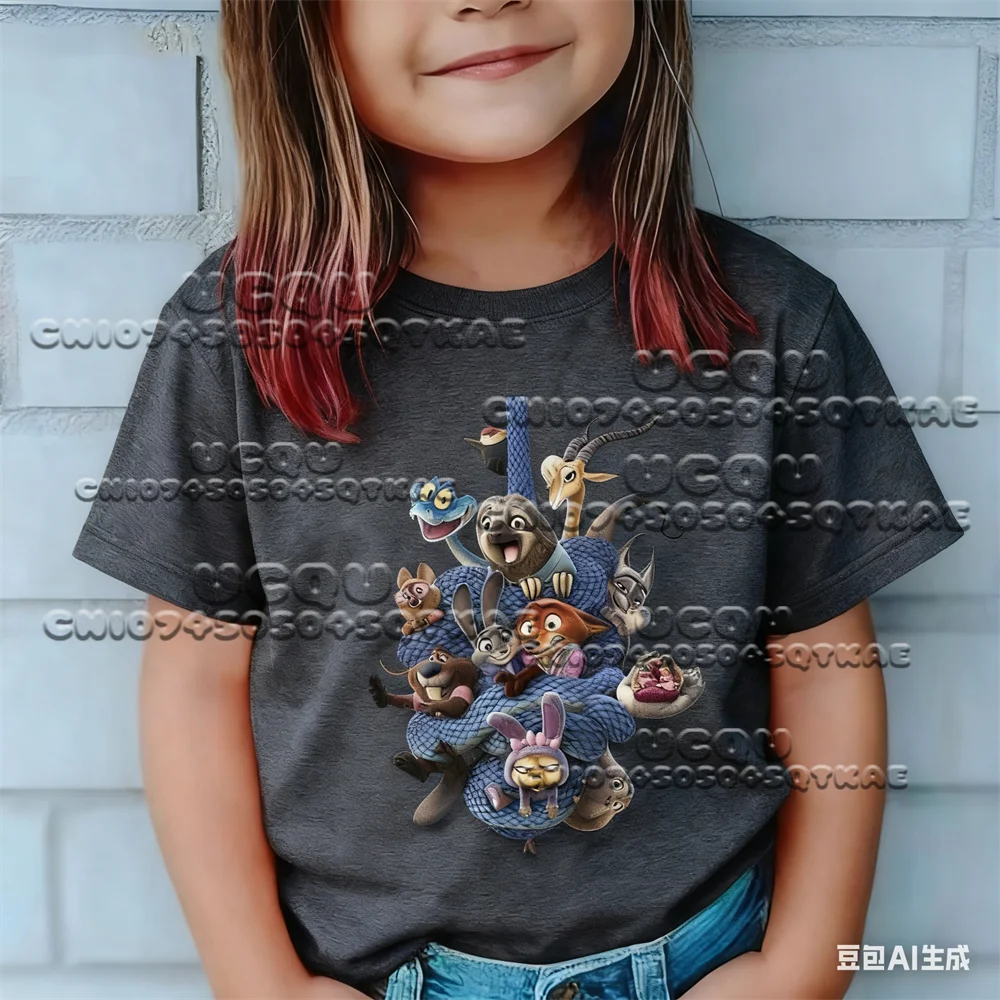 حار أنيمي ديزني Zootopia 2 القطن تي شيرت البلوفرات نيك وايلد جوديث زي س الرقبة المحملة ثعبان الكرتون تأثيري حلي الرجال بلايز