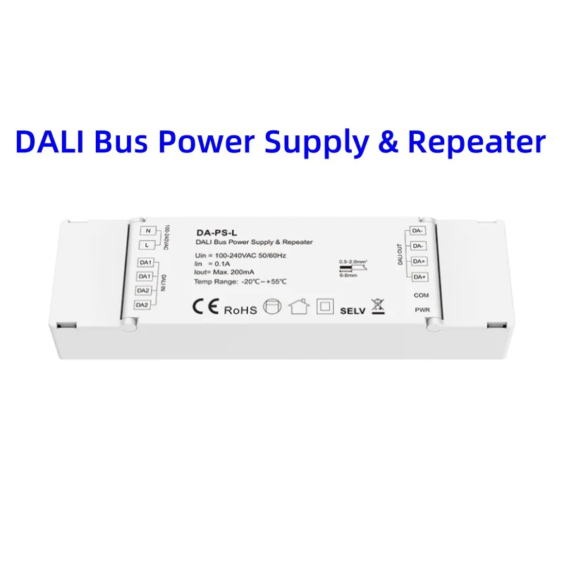 DA-PS-L DALI Bus Power Supply&Repeater AC100-240V Two Groups of DALI Signal Input&Output No Extra DALI Power Supply Ruquired